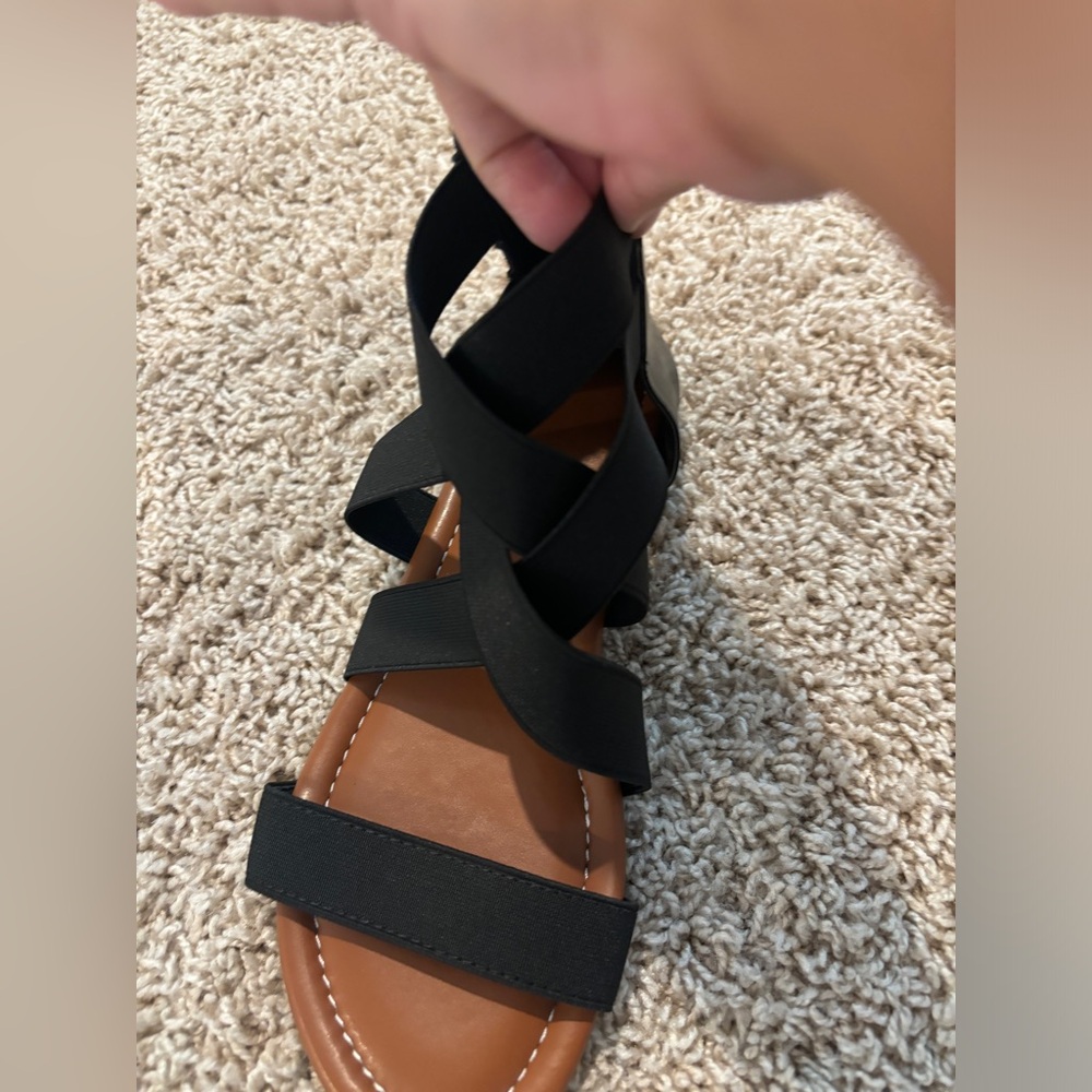 Black strap sandals